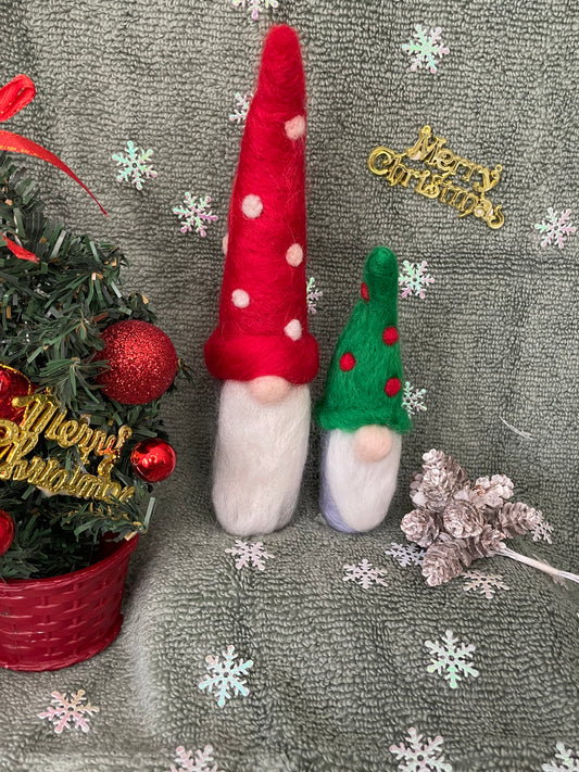 Needle Felt Your Own Gonks- Red and Green