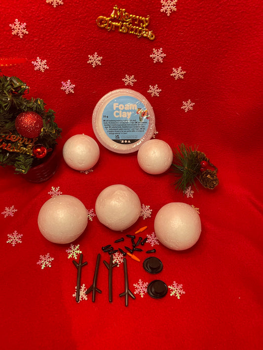 Build Foam Clay Snowmen